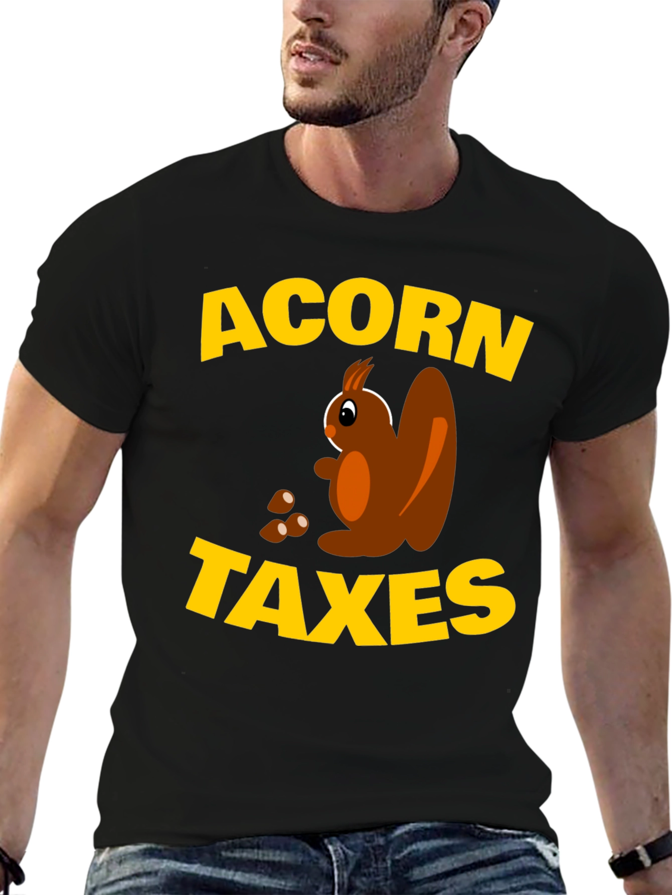 Acorn Taxes Funny Squirrel Graphic T-Shirt