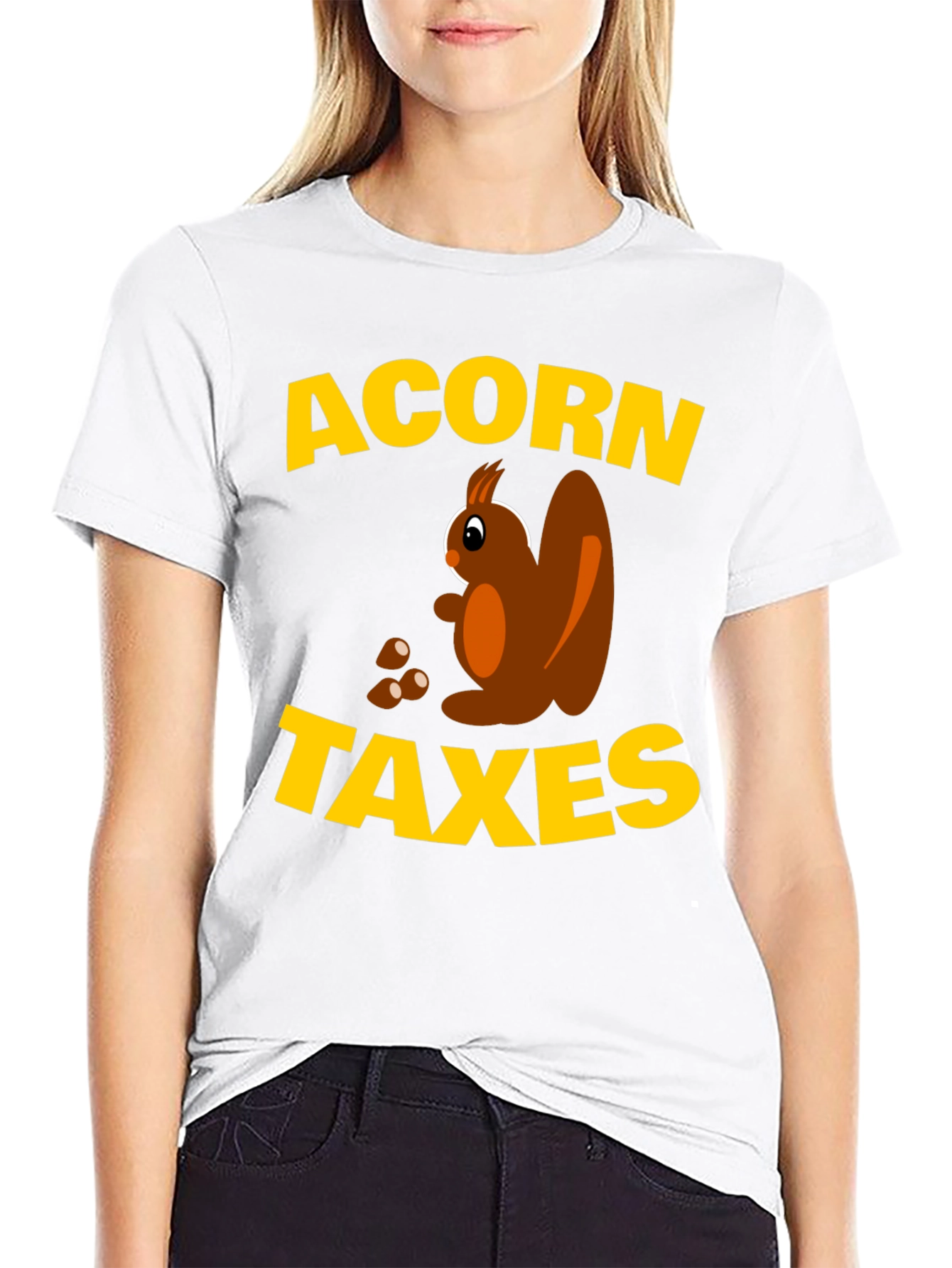 Acorn Taxes Funny Squirrel Graphic T-Shirt