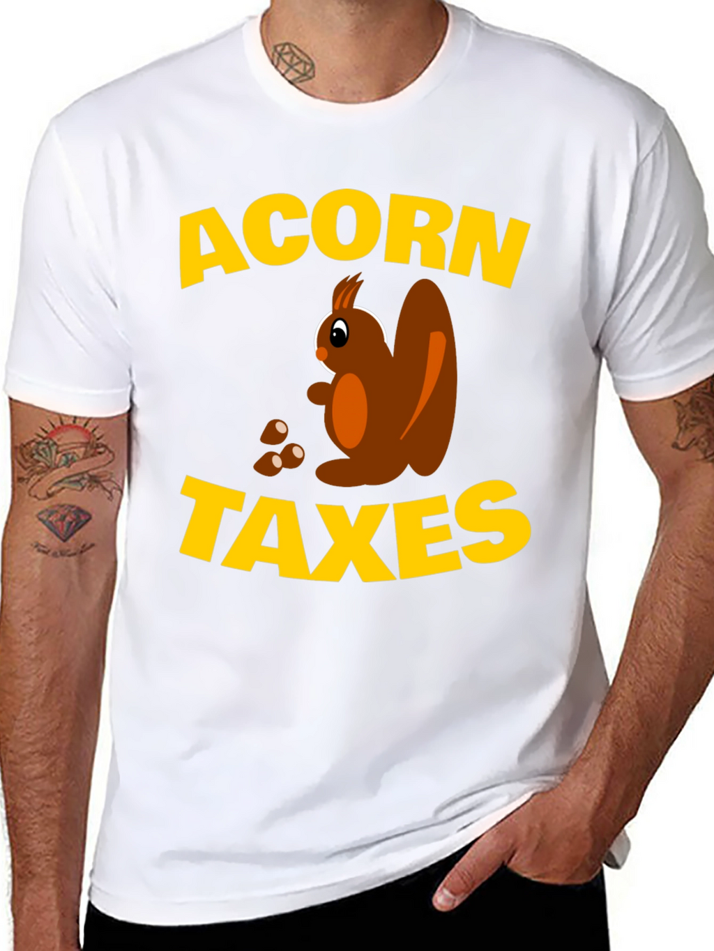 Acorn Taxes Funny Squirrel Graphic T-Shirt