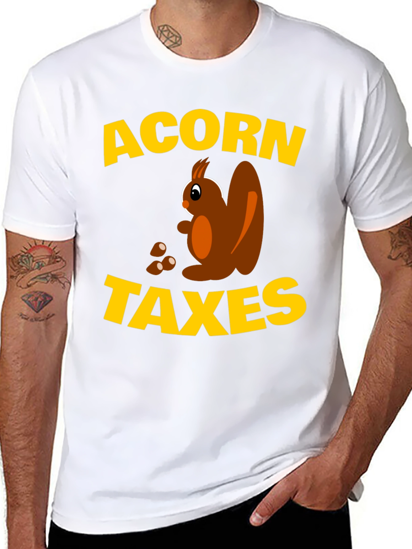 Acorn Taxes Funny Squirrel Graphic T-Shirt