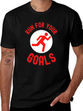 Run For Your Goals Graphic Tee - Black