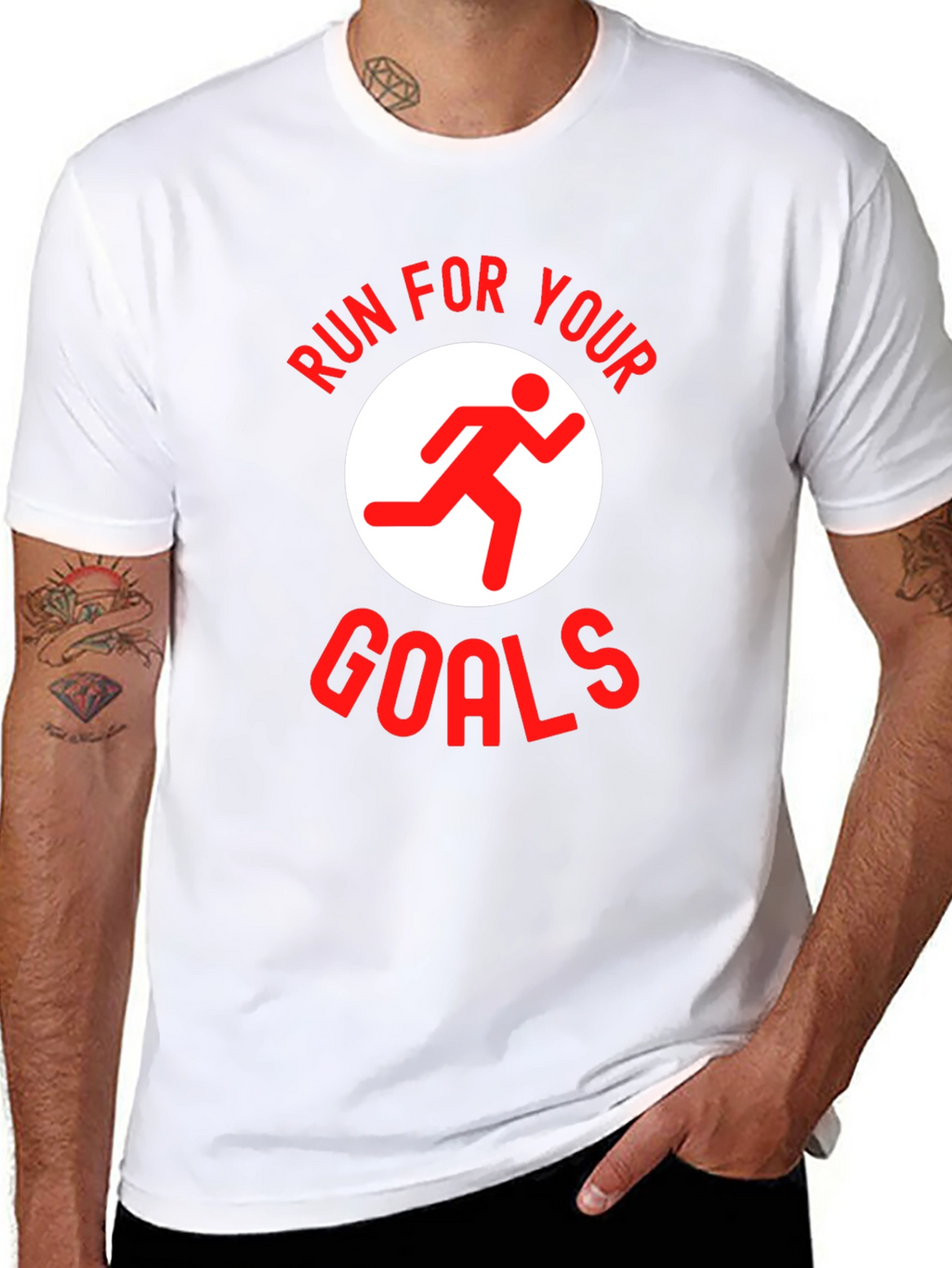 Run For Your Goals Graphic Tee - Black
