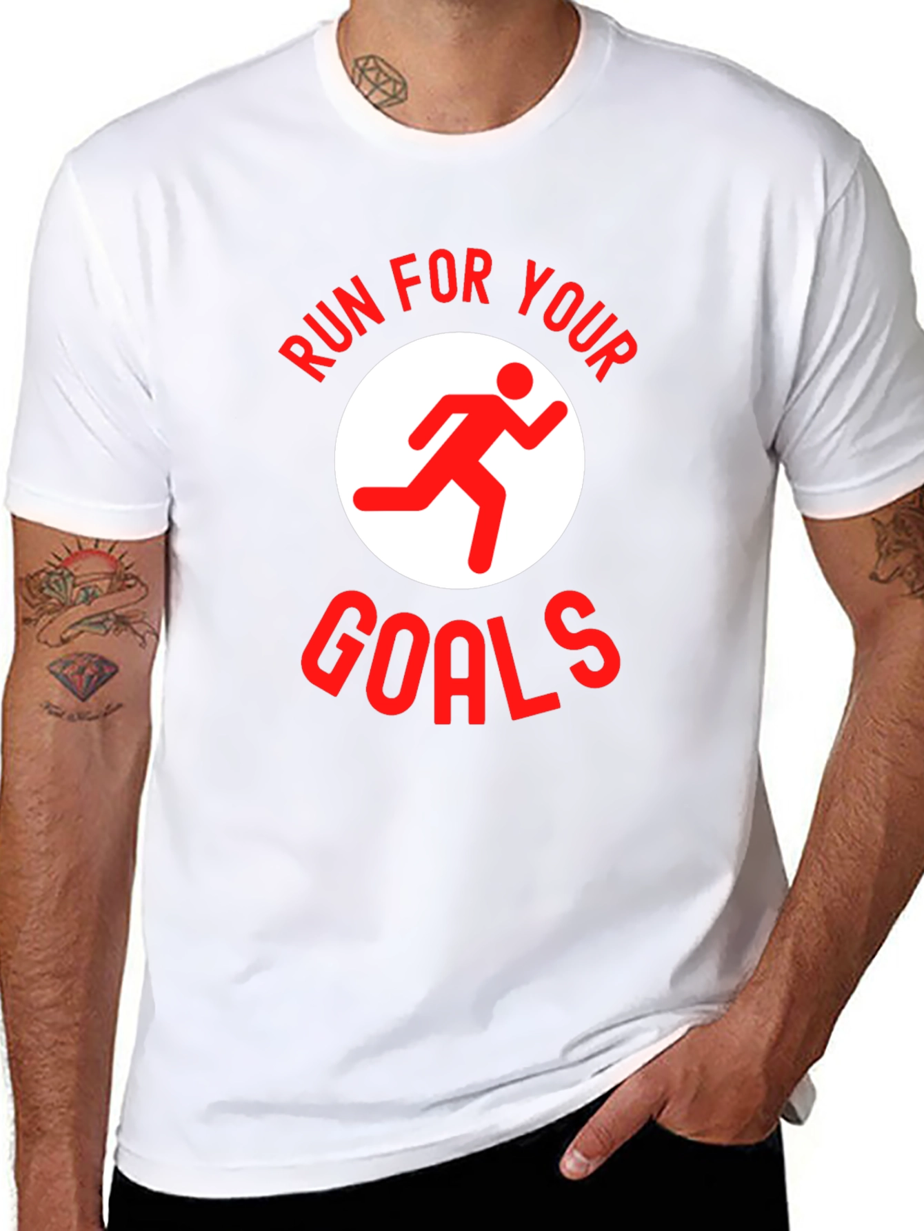 Run For Your Goals Graphic Tee - Black
