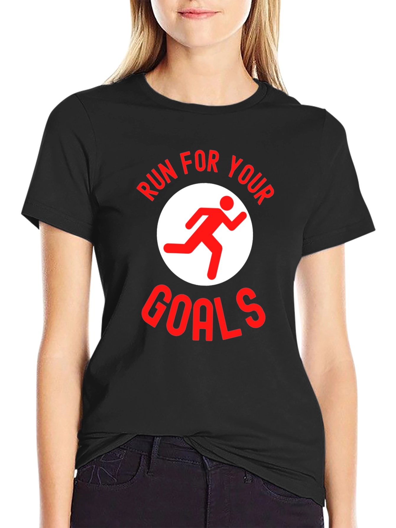 Run For Your Goals Graphic Tee - Black