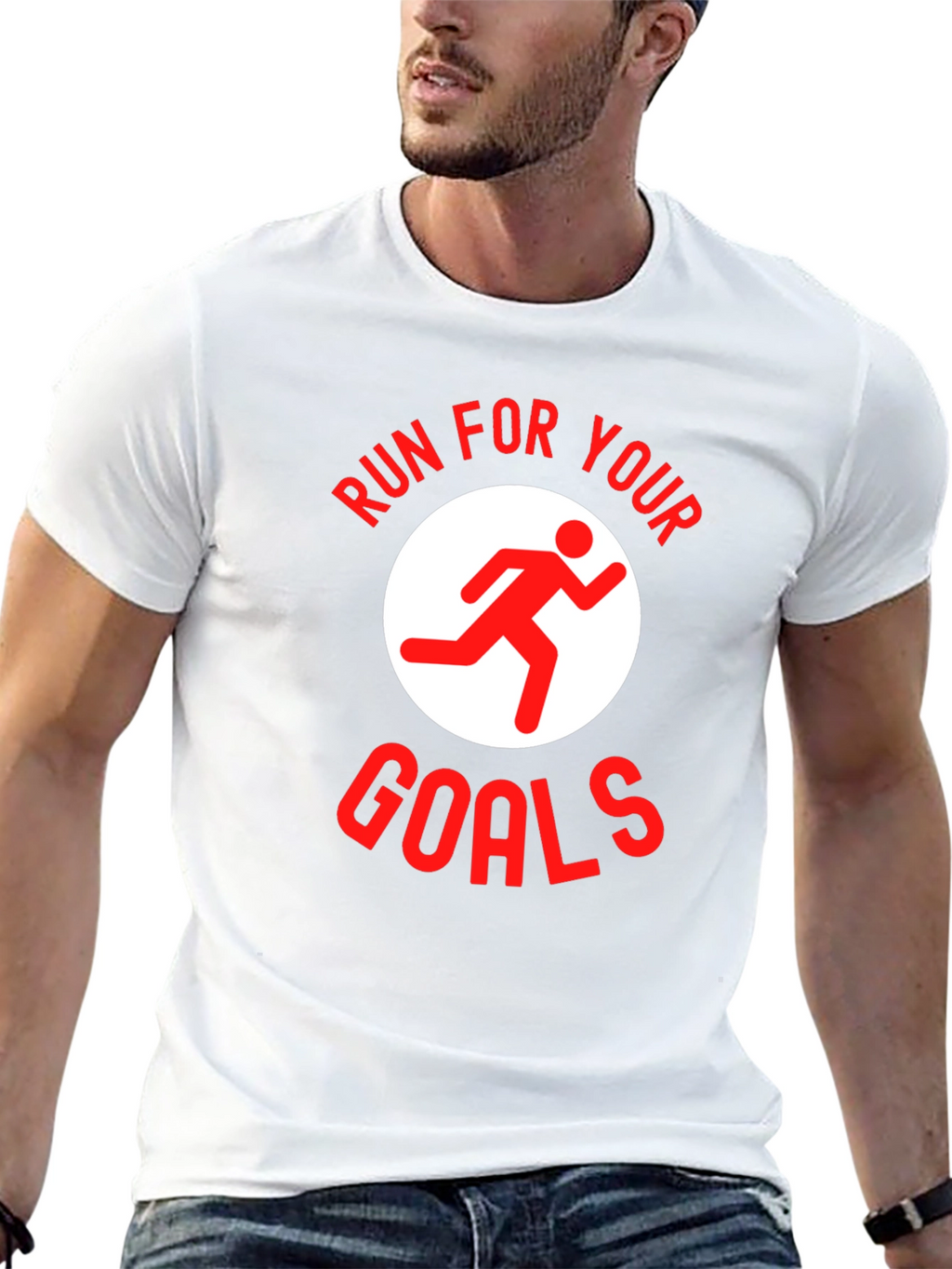 Run For Your Goals Graphic Tee - Black