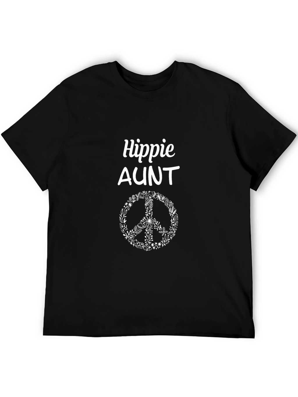 Hippie Aunt T-Shirt - Peace Sign Floral Design