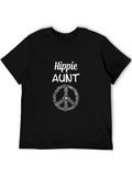 Hippie Aunt T-Shirt - Peace Sign Floral Design