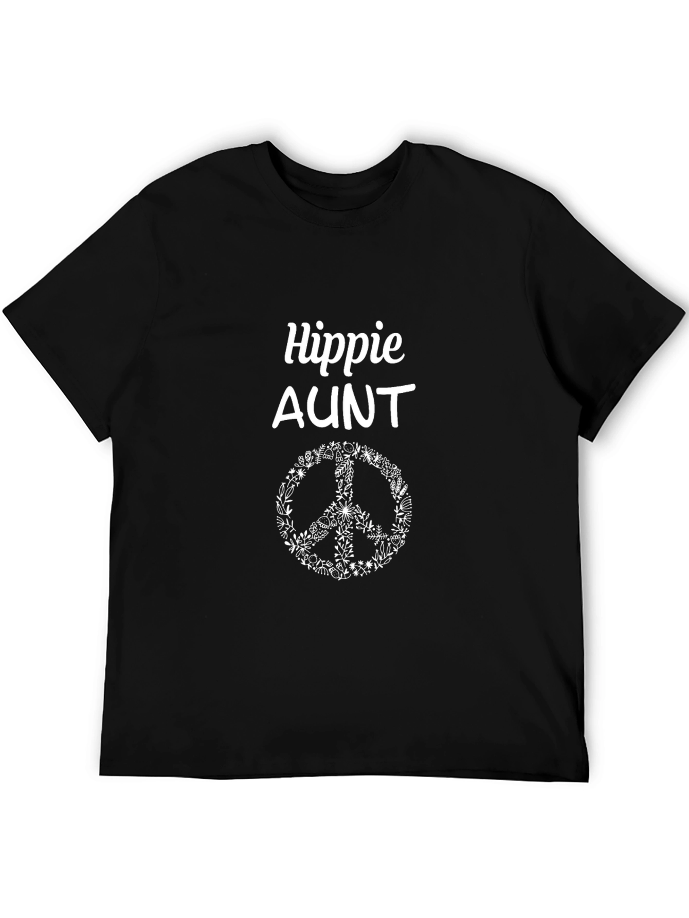 Hippie Aunt T-Shirt - Peace Sign Floral Design