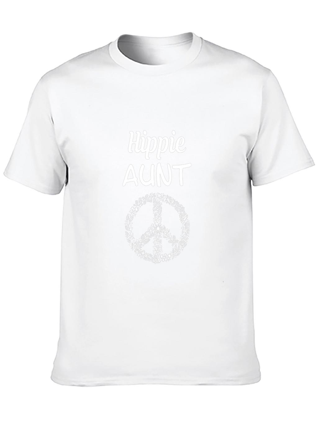 Hippie Aunt T-Shirt - Peace Sign Floral Design