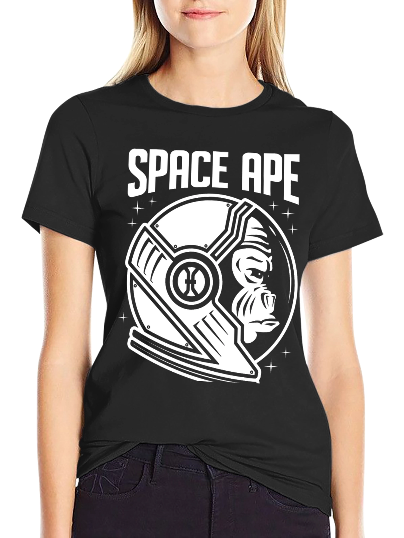 Space Ape Black Graphic T-Shirt