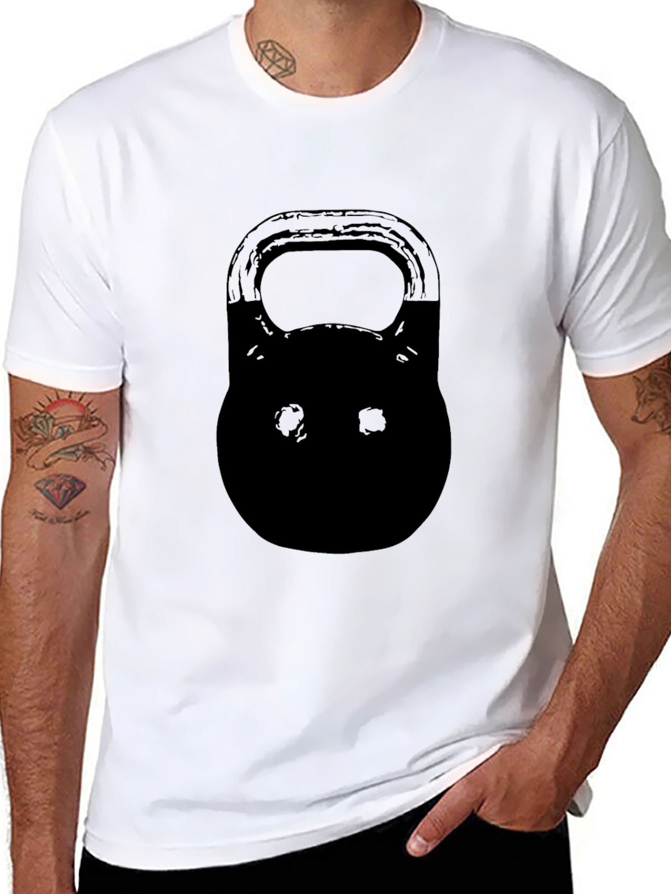 Black Kettlebell Graphic T-Shirt - Fitness Apparel