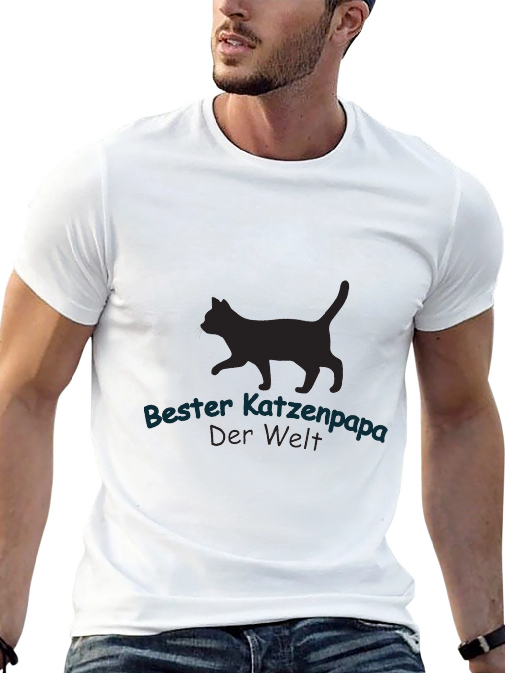 Bester Katzenpapa Black T-Shirt - Cat Lover