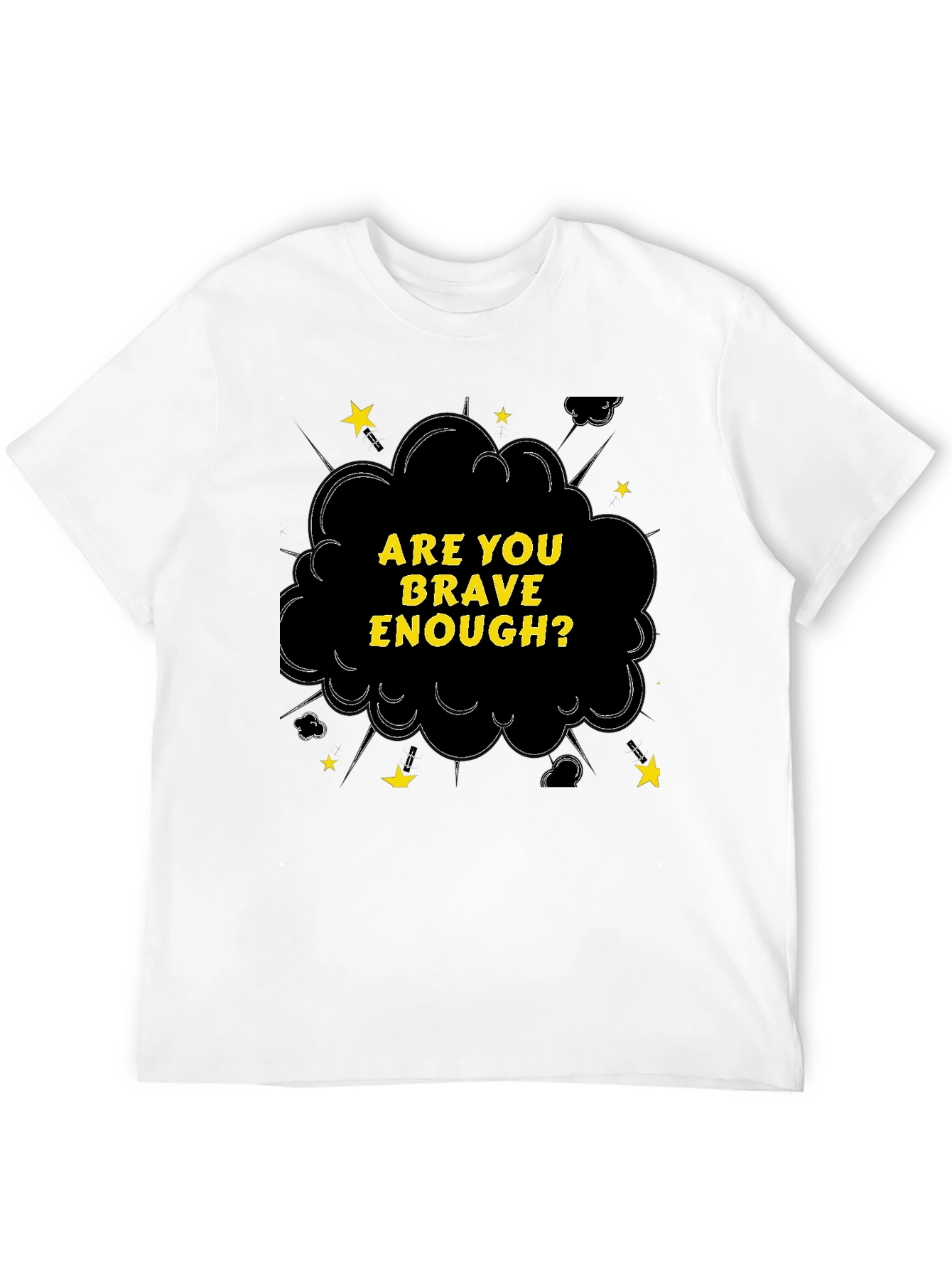 Brave Enough Graphic Tee - Black Cotton T-Shirt