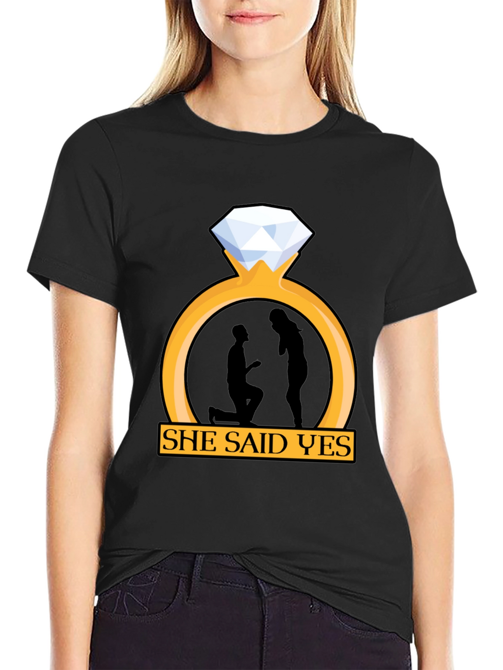 She Said Yes Engagement T-Shirt