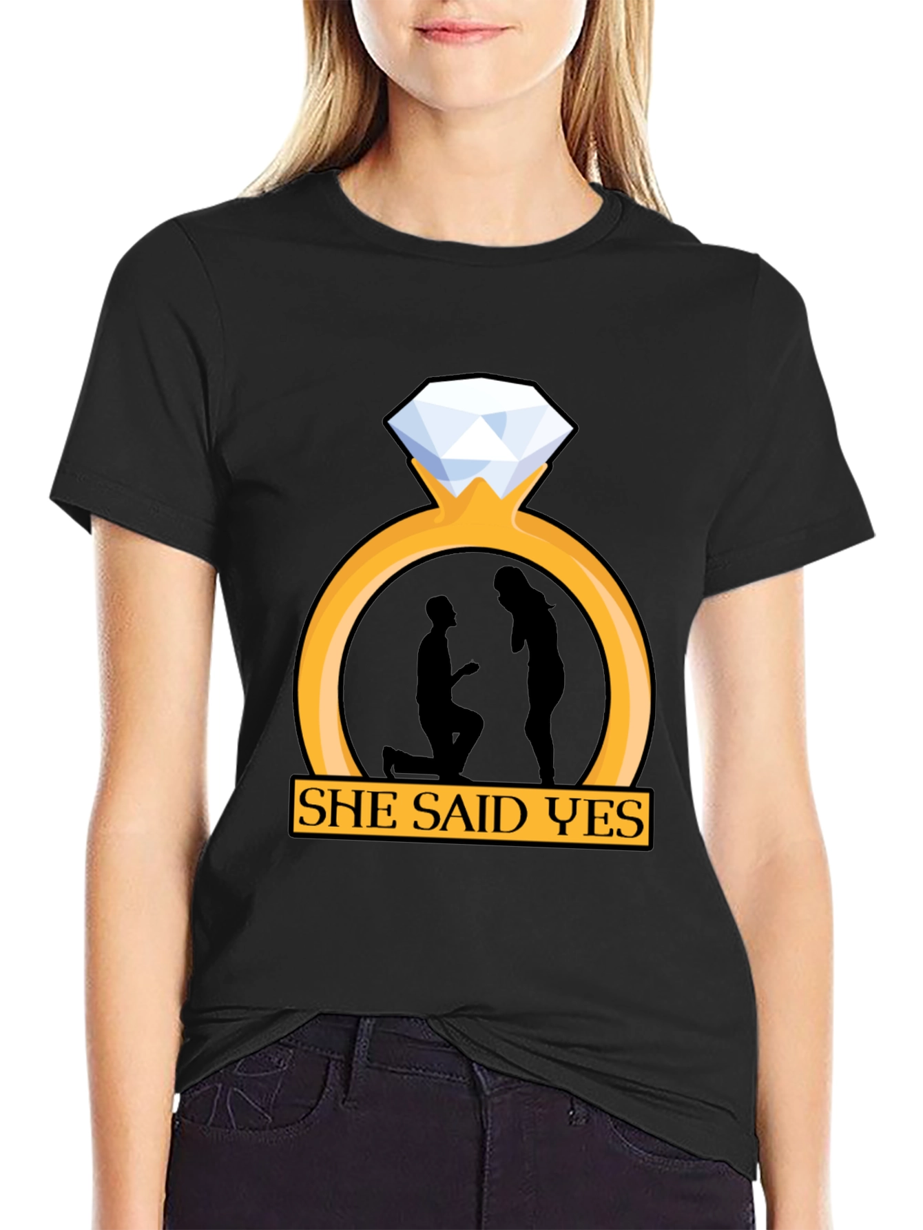 She Said Yes Engagement T-Shirt