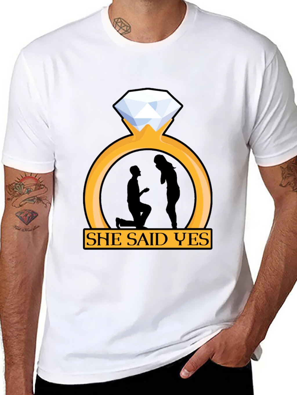 She Said Yes Engagement T-Shirt