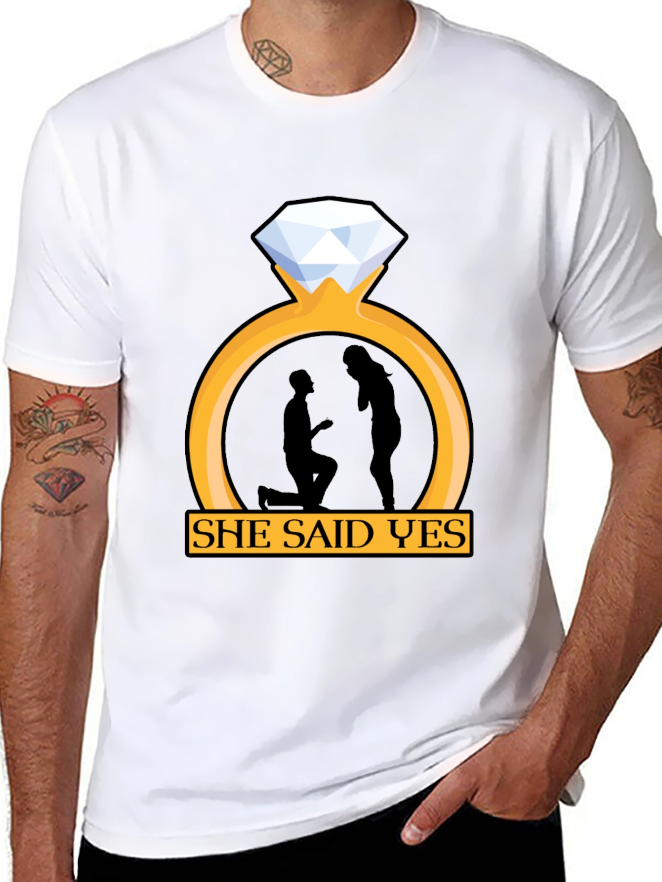 She Said Yes Engagement T-Shirt