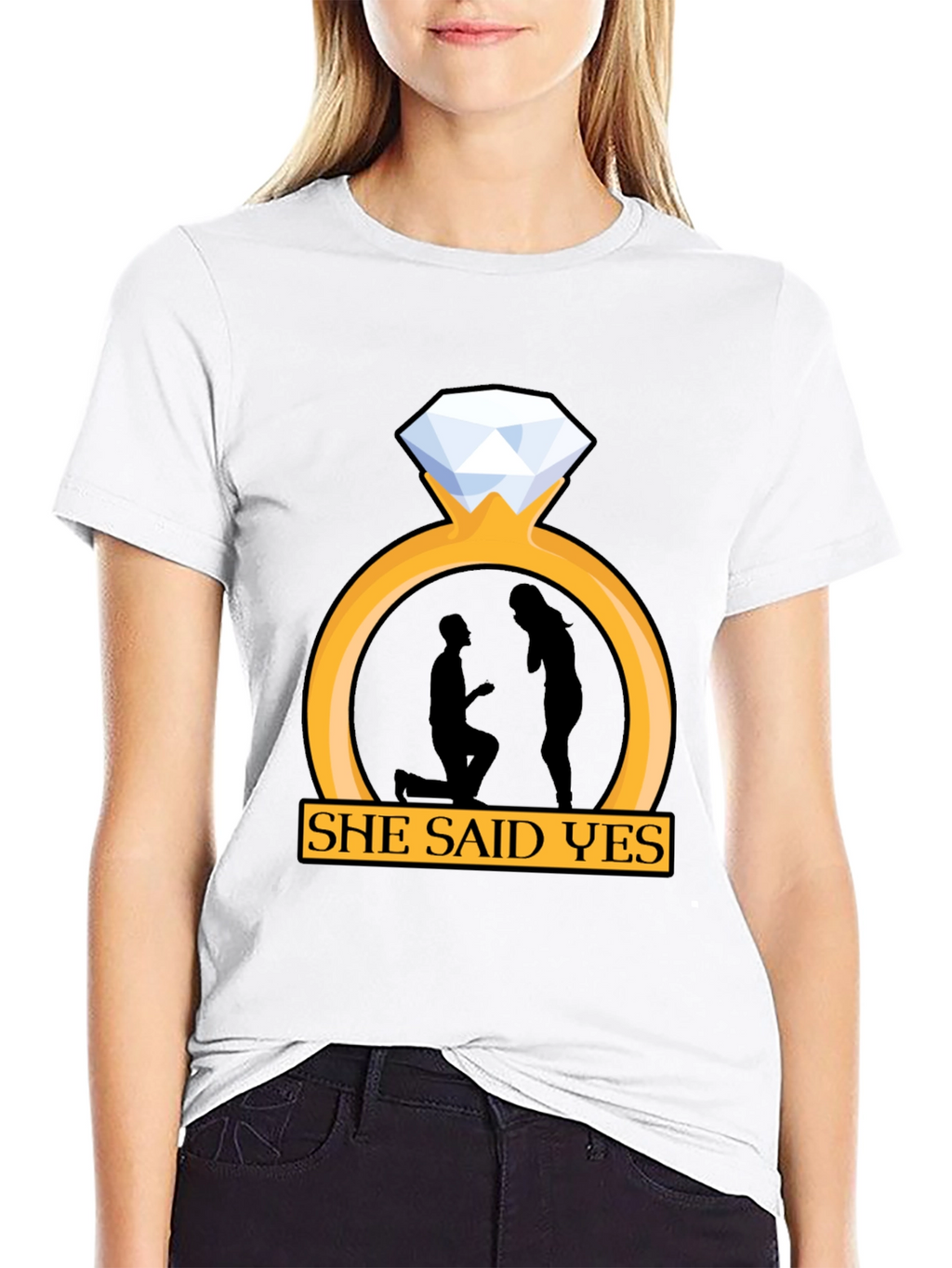 She Said Yes Engagement T-Shirt