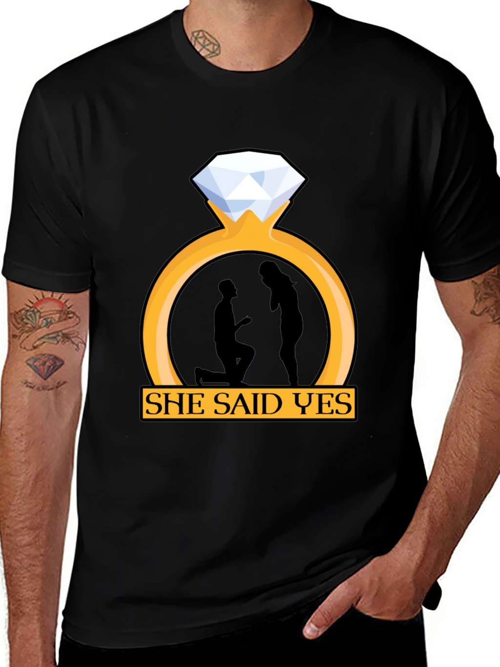 She Said Yes Engagement T-Shirt