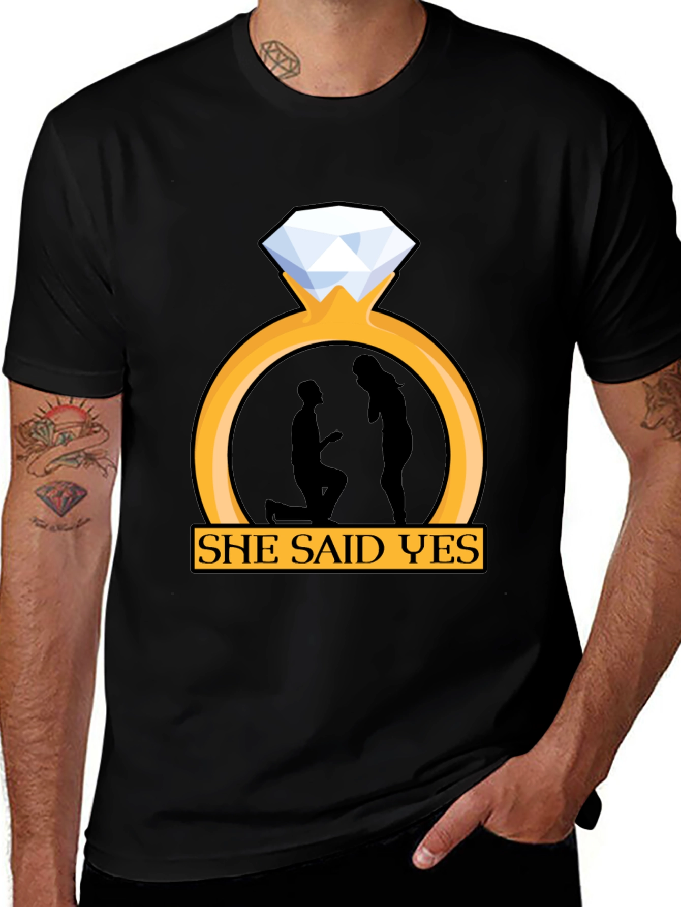 She Said Yes Engagement T-Shirt