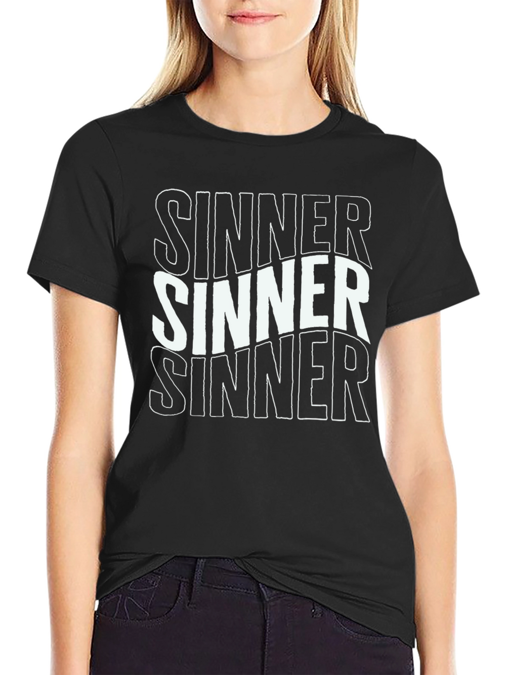 Sinner Graphic Tee - Bold Statement Black T-Shirt
