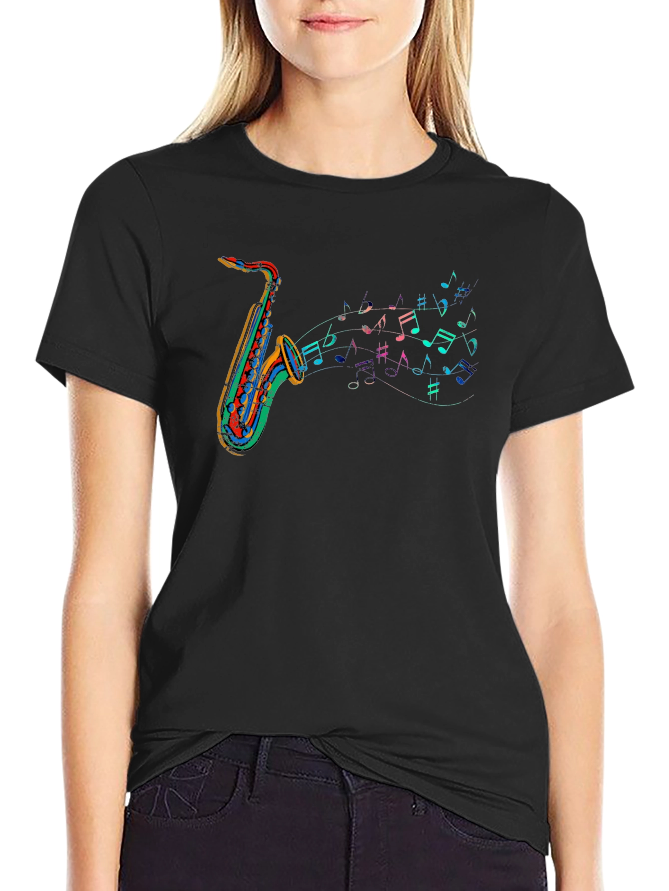 Saxophone Music T-Shirt - Colorful Band Tee