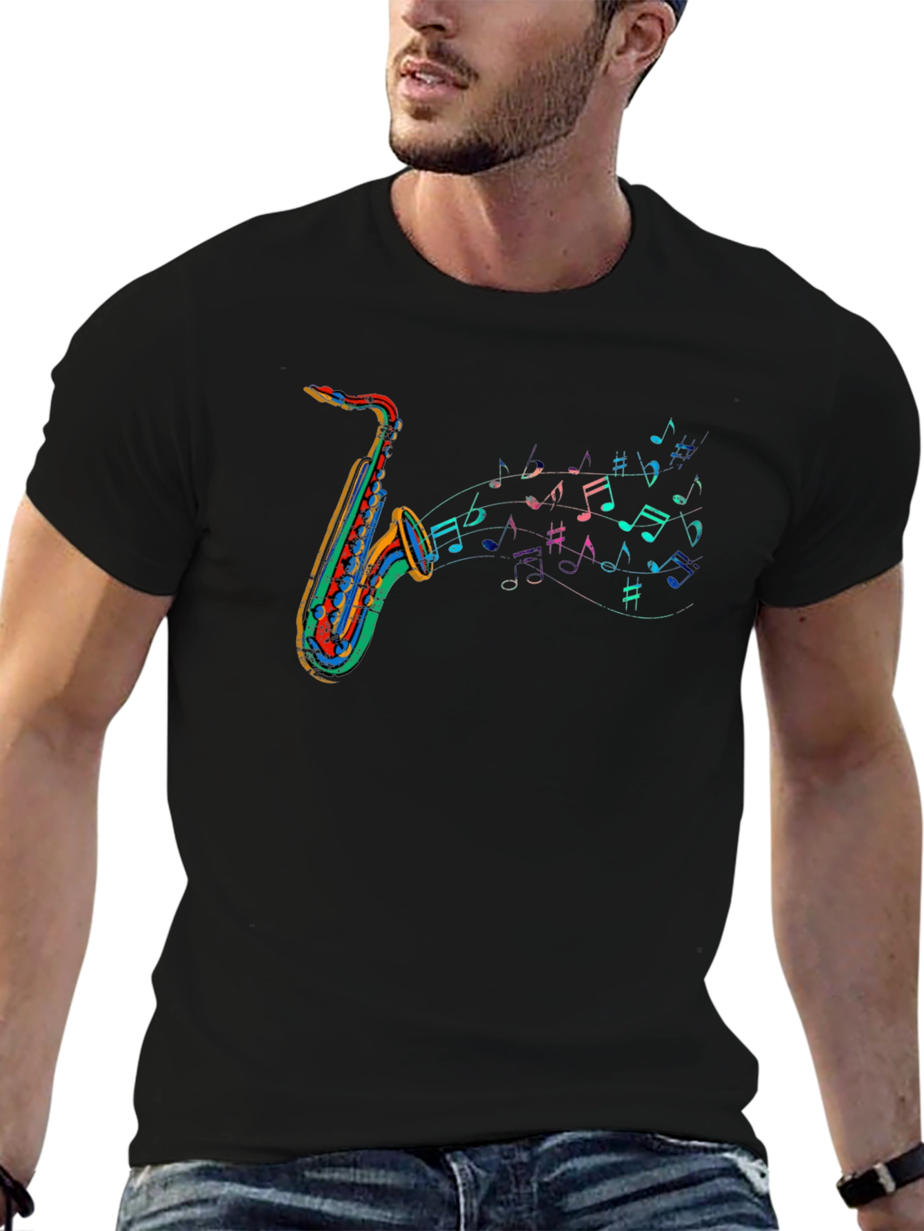 Saxophone Music T-Shirt - Colorful Band Tee