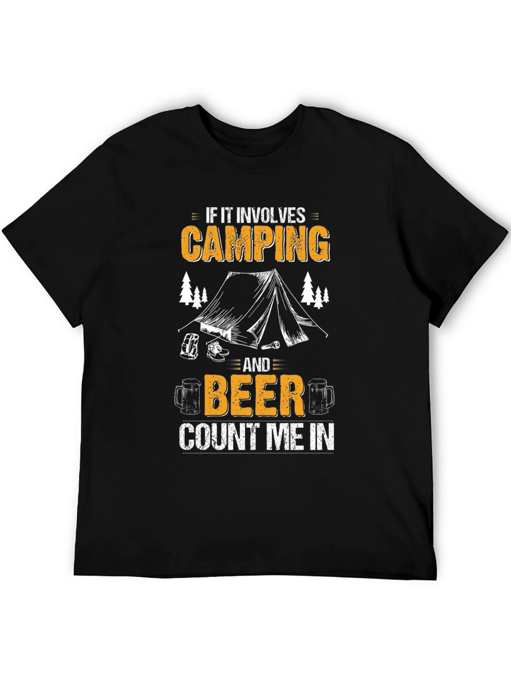 Camping & Beer Graphic T-Shirt - Count Me In!