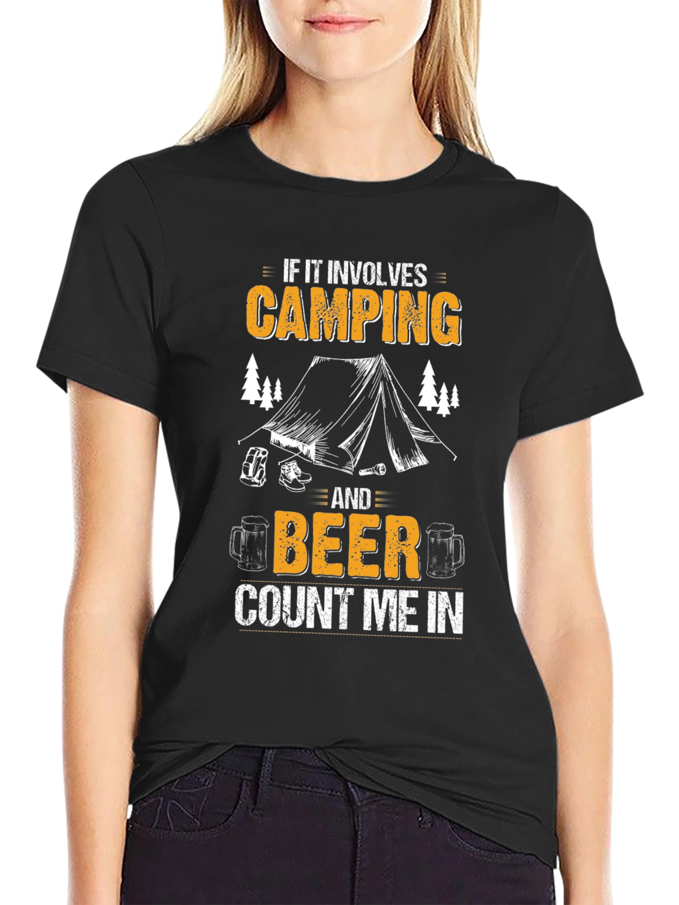 Camping & Beer Graphic T-Shirt - Count Me In!