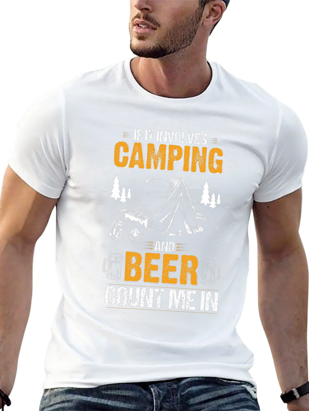 Camping & Beer Graphic T-Shirt - Count Me In!