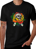 Skull & Rose Graphic Tee - Edgy Style