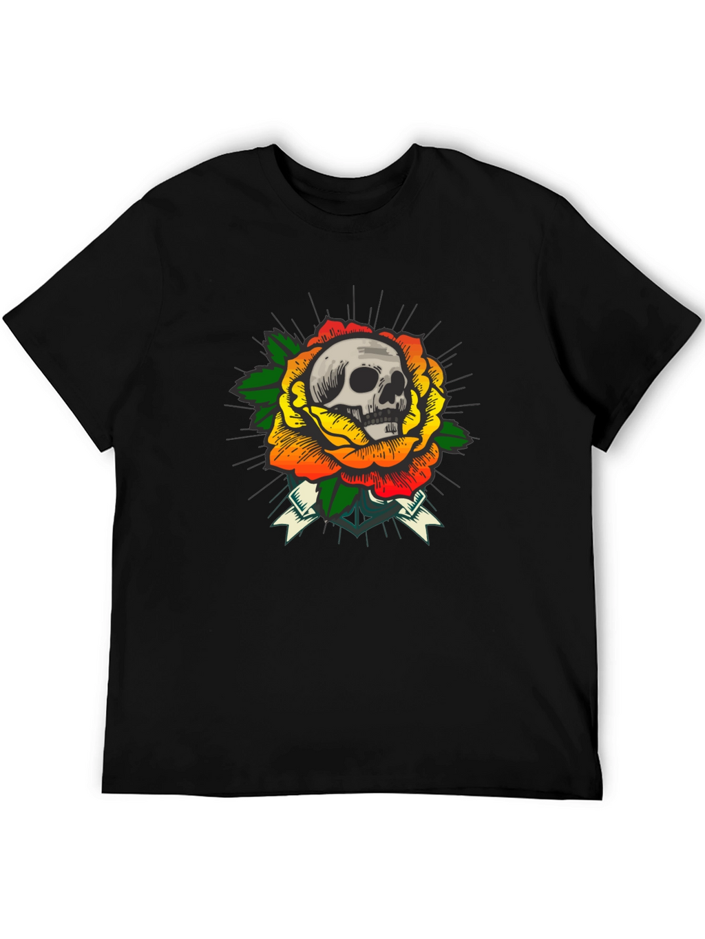 Skull & Rose Graphic Tee - Edgy Style