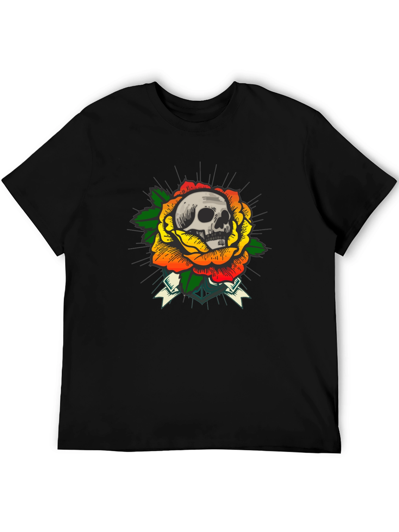 Skull & Rose Graphic Tee - Edgy Style