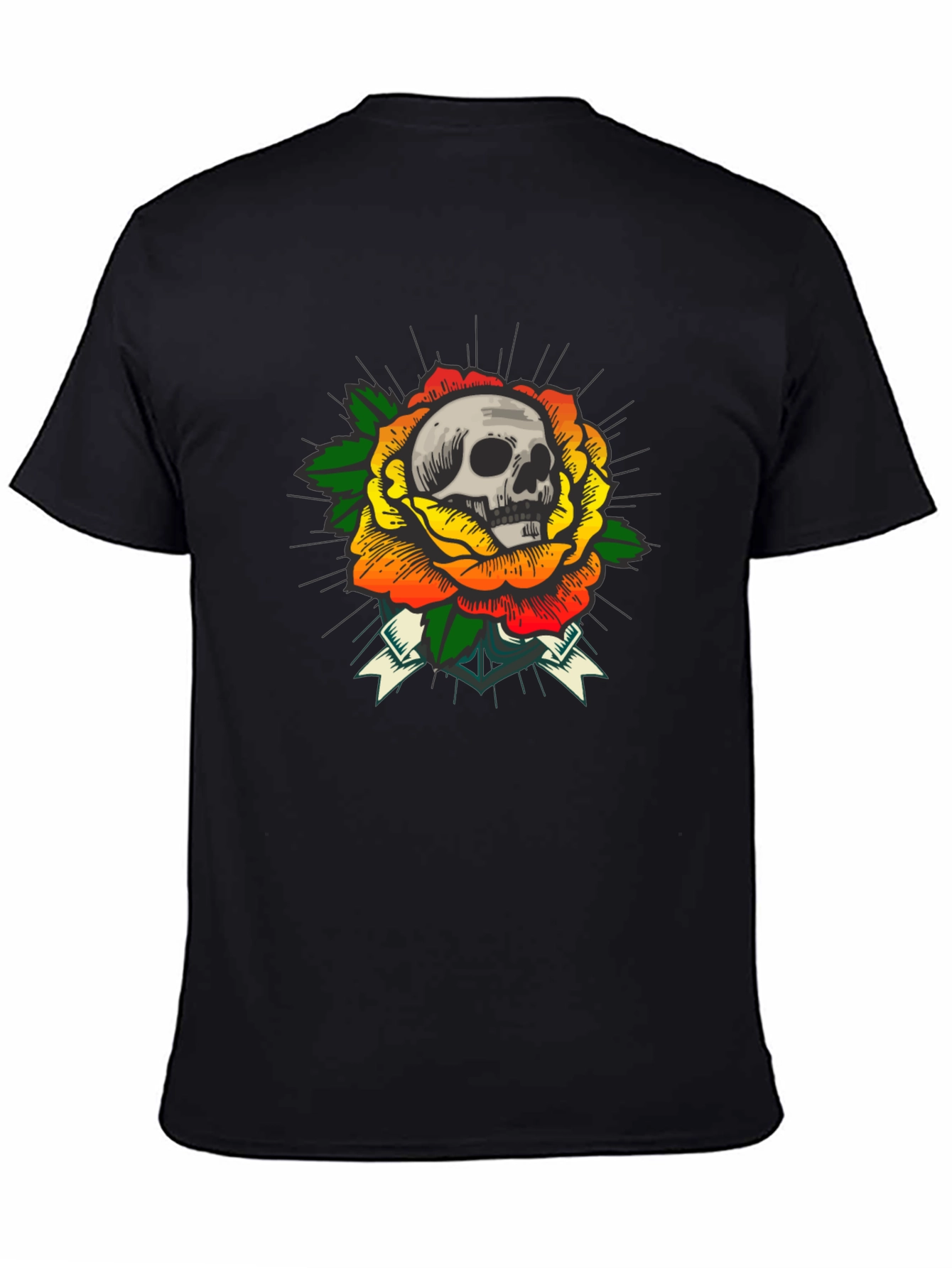 Skull & Rose Graphic Tee - Edgy Style