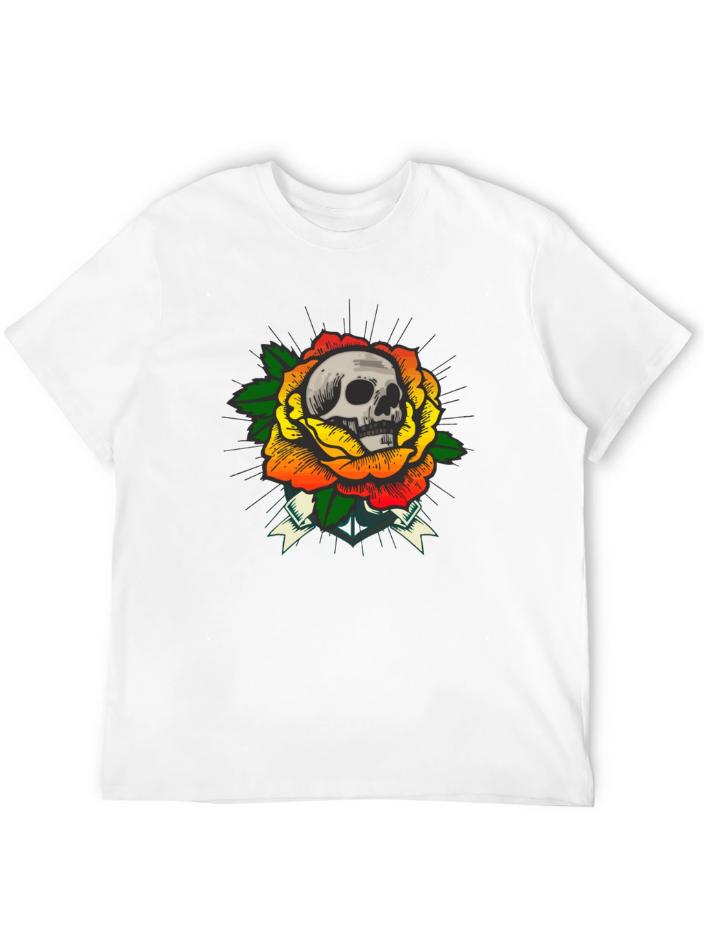 Skull & Rose Graphic Tee - Edgy Style