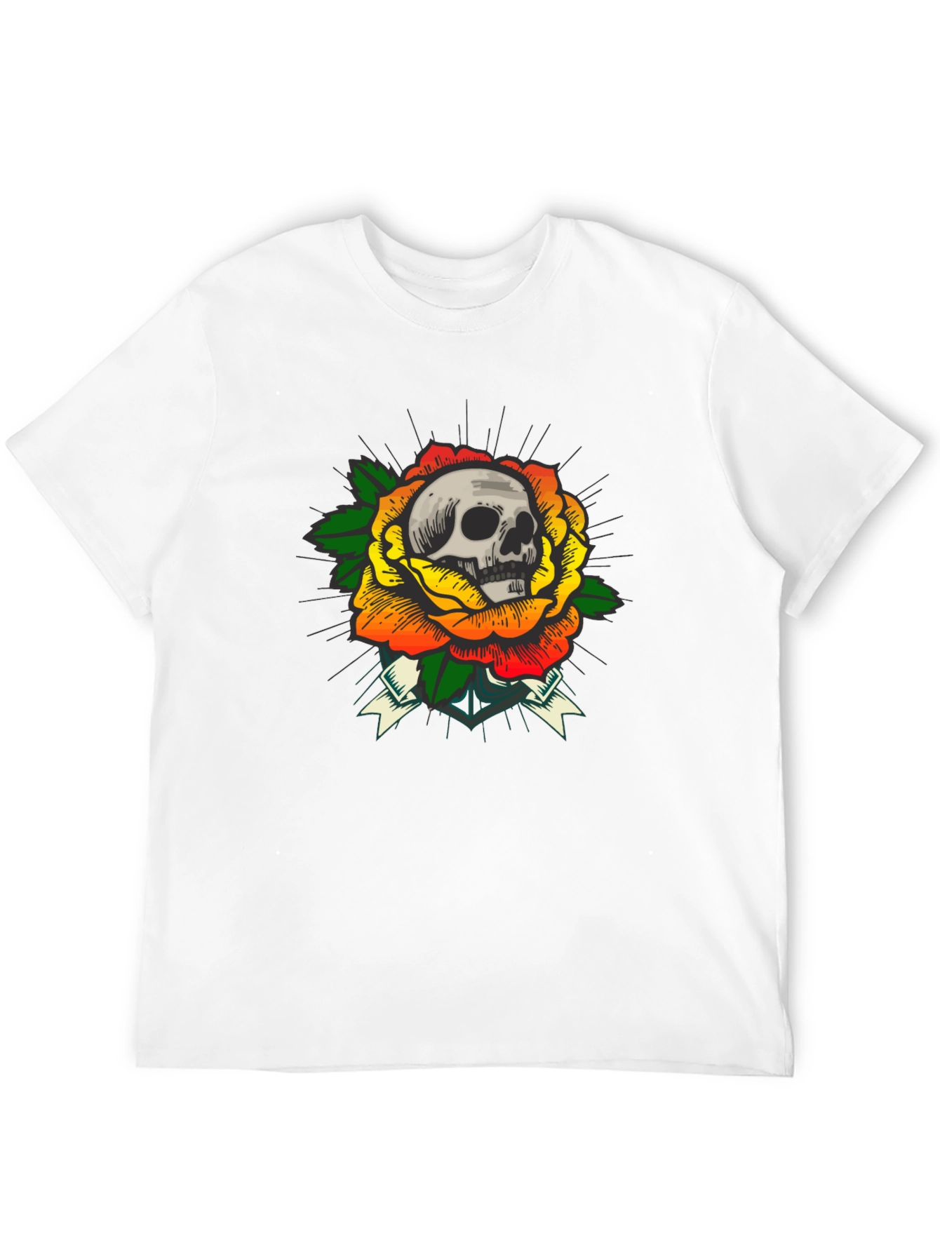 Skull & Rose Graphic Tee - Edgy Style