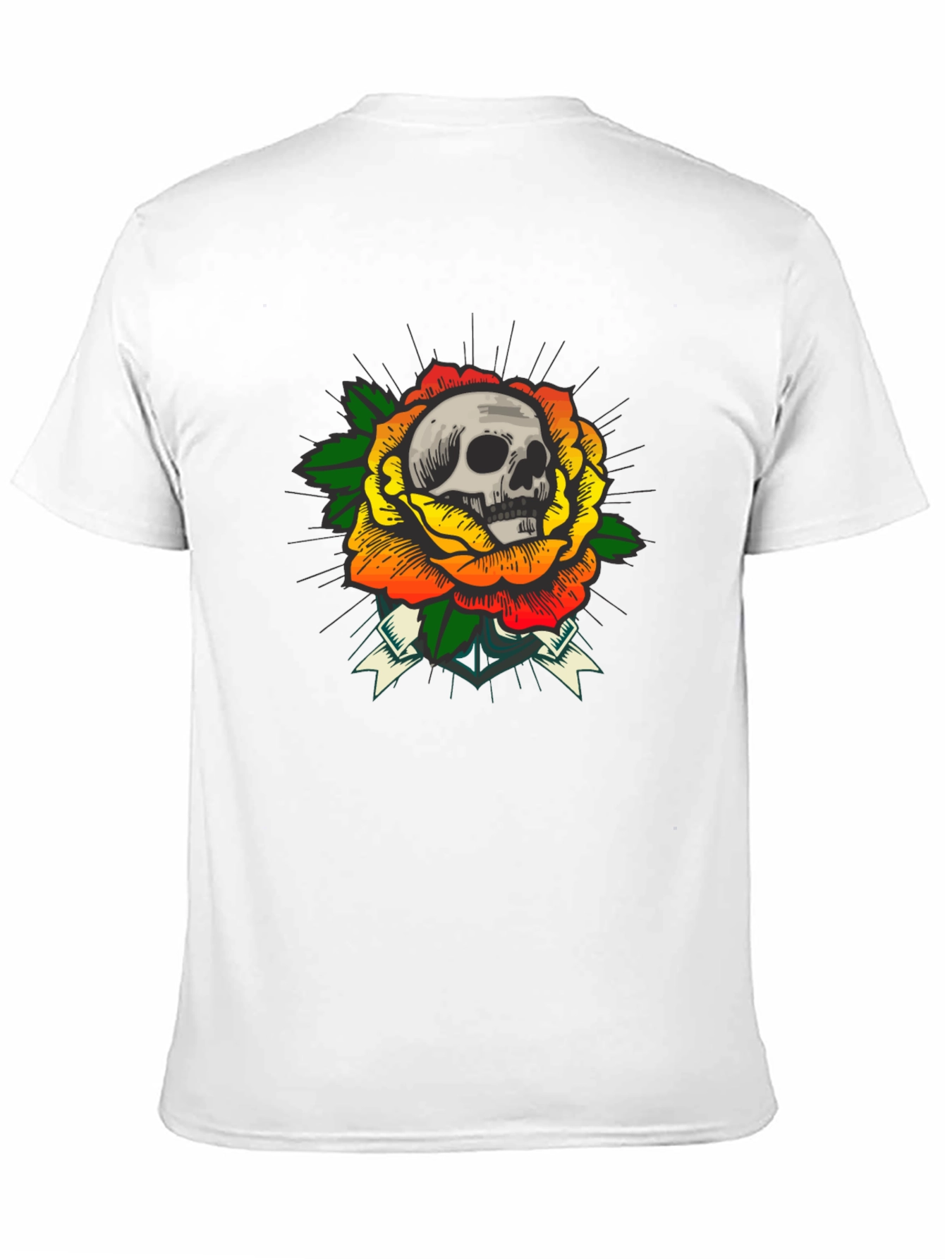 Skull & Rose Graphic Tee - Edgy Style