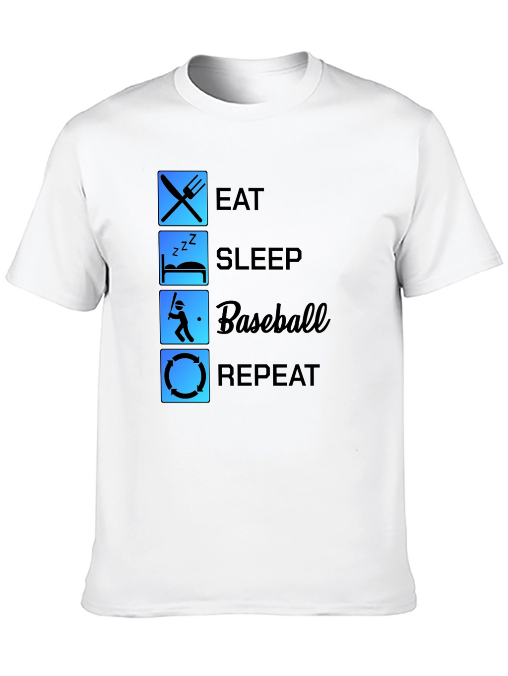 Eat Sleep Baseball Repeat Black T-Shirt