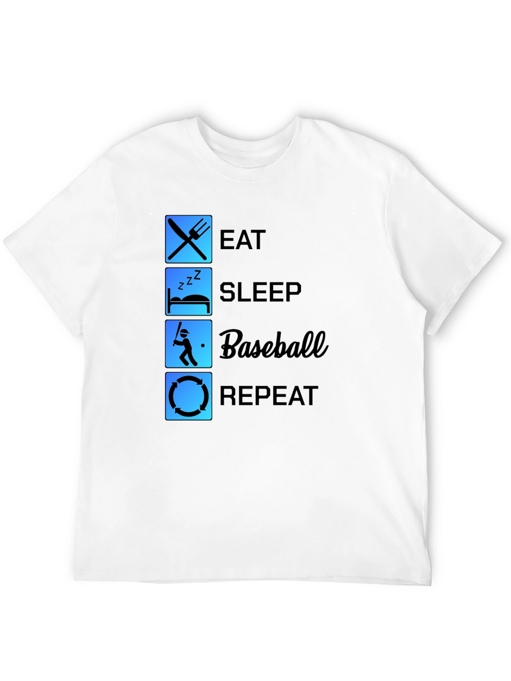 Eat Sleep Baseball Repeat Black T-Shirt