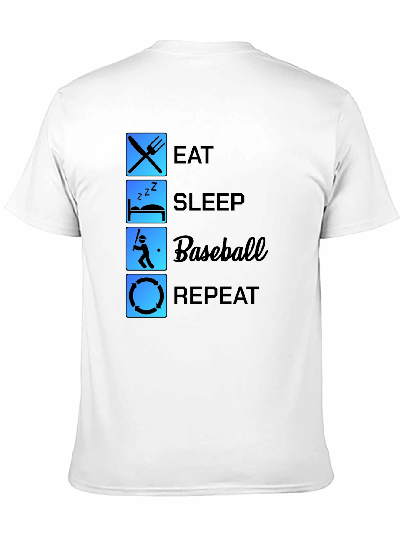 Eat Sleep Baseball Repeat Black T-Shirt