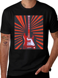 Electric Guitar Graphic T-Shirt - Retro Music Tee