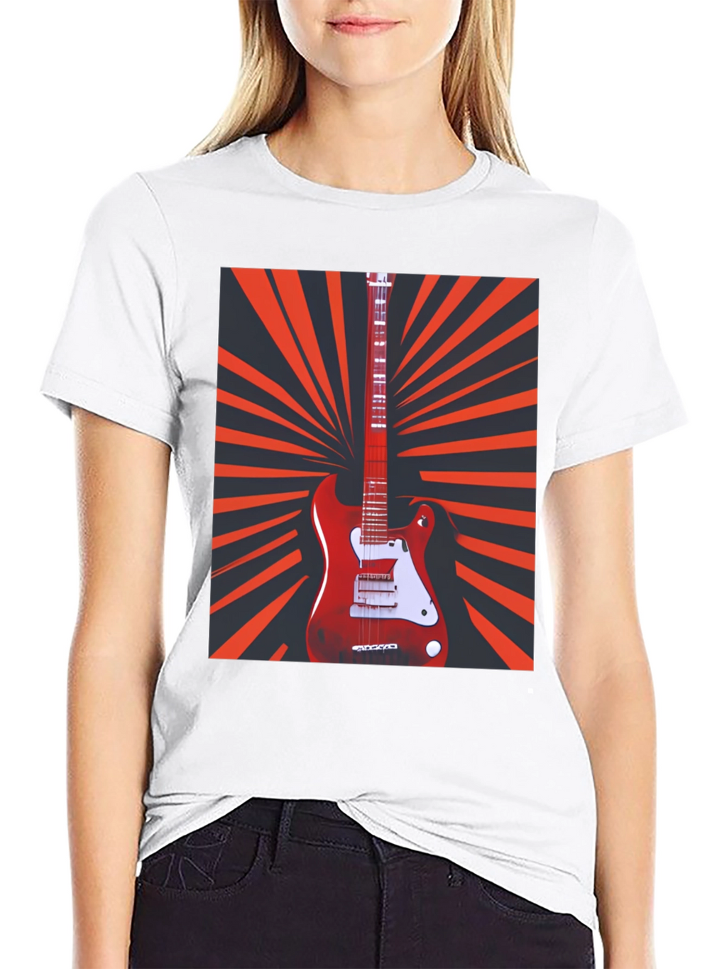 Electric Guitar Graphic T-Shirt - Retro Music Tee