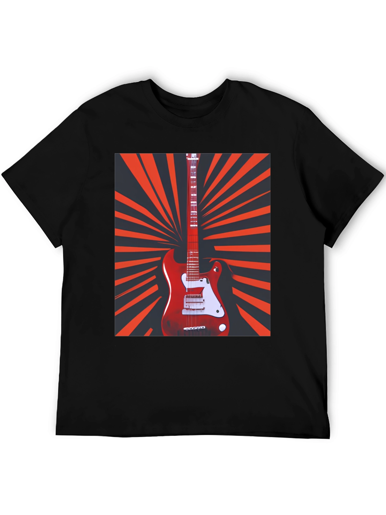 Electric Guitar Graphic T-Shirt - Retro Music Tee
