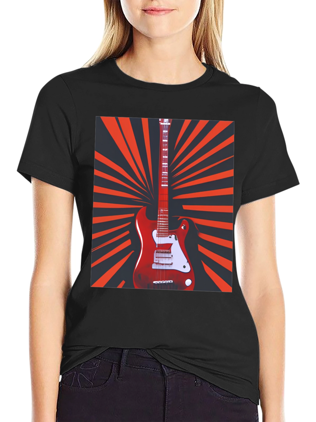 Electric Guitar Graphic T-Shirt - Retro Music Tee