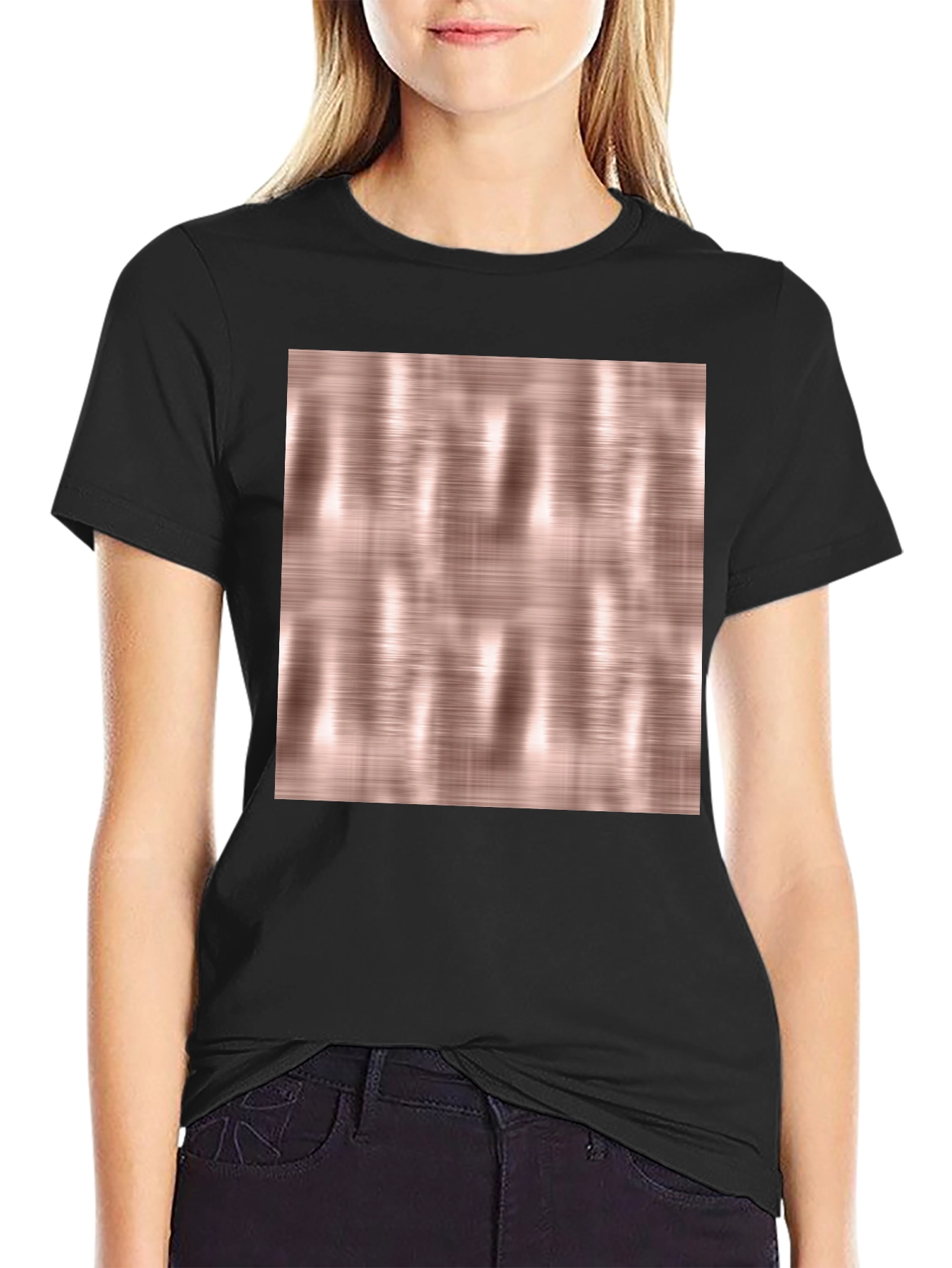 Abstract Pattern Tee - Black Short Sleeve Crew Neck T-Shirt