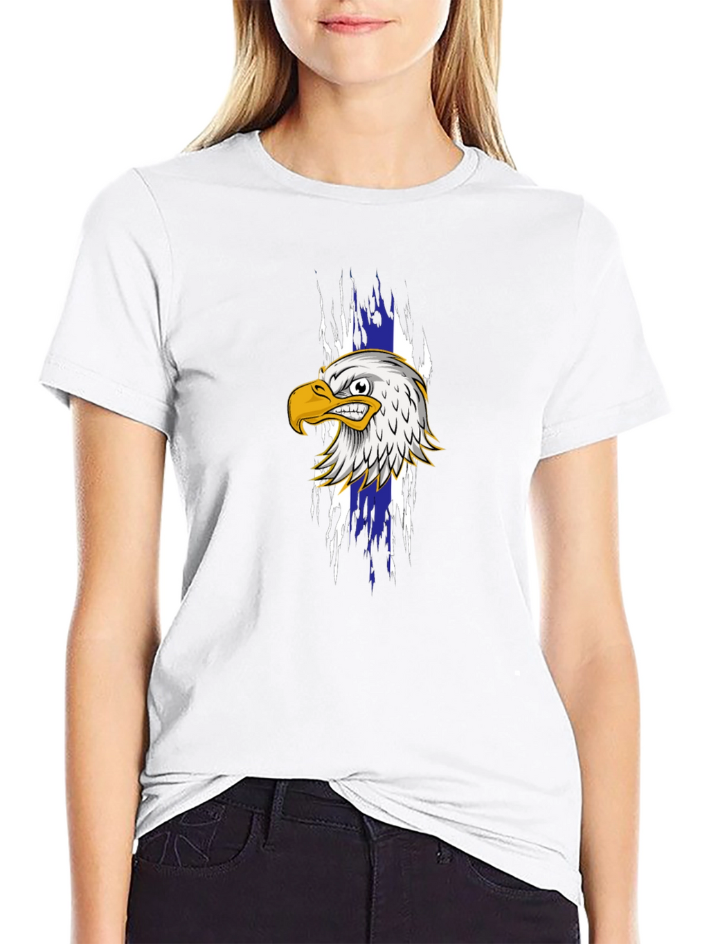 Mens Black T-Shirt with Eagle Graphic