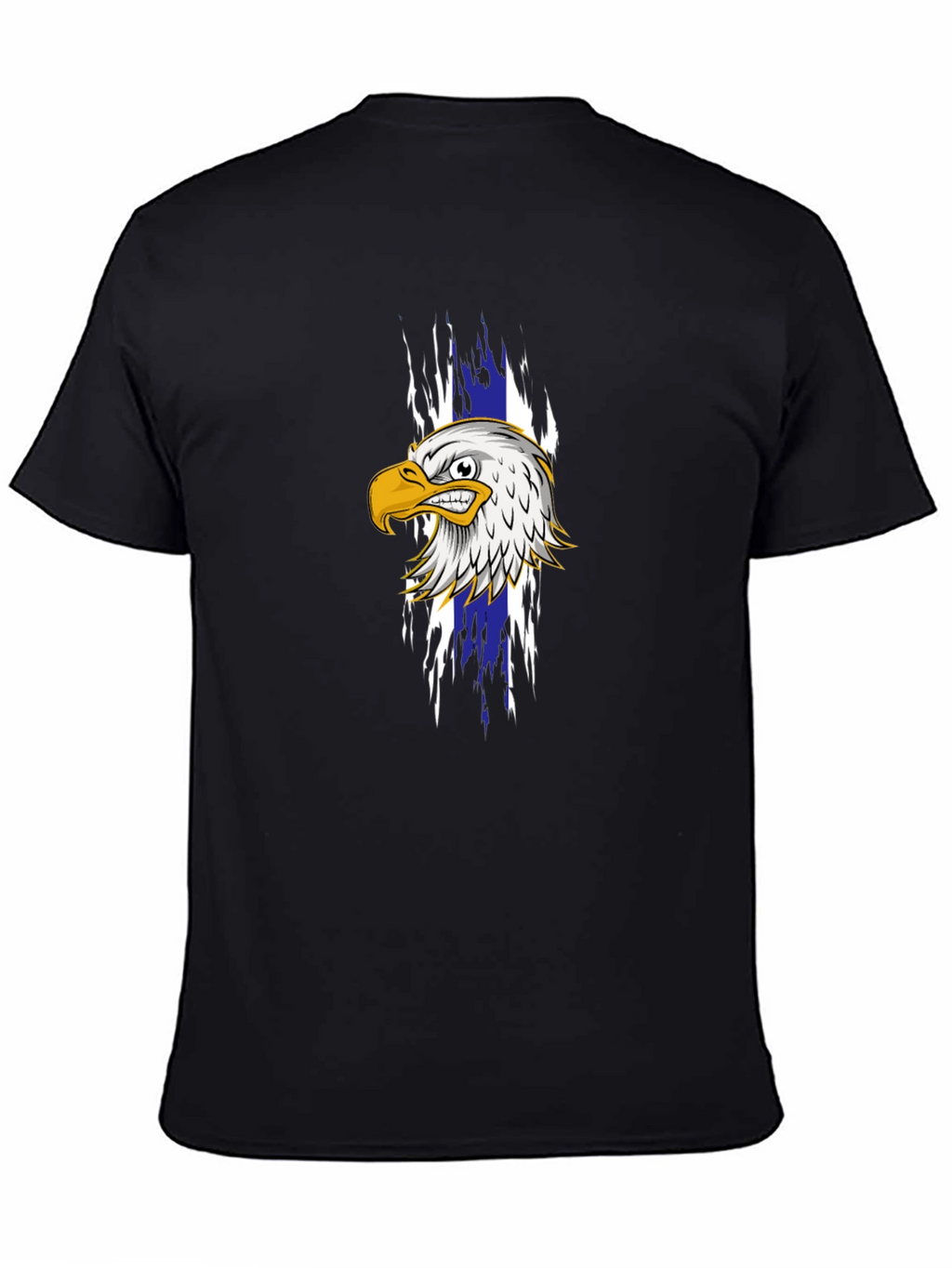 Mens Black T-Shirt with Eagle Graphic