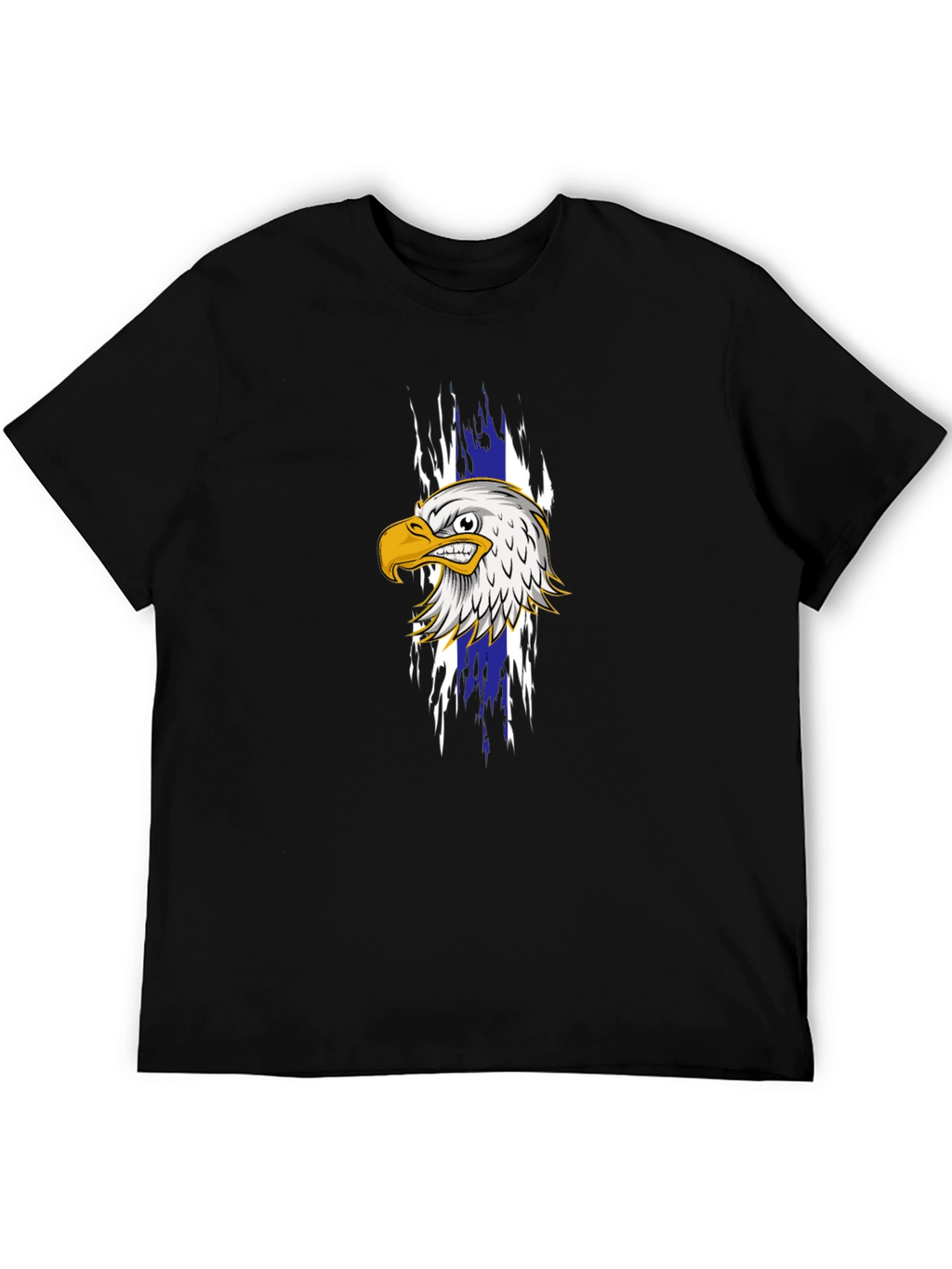 Mens Black T-Shirt with Eagle Graphic