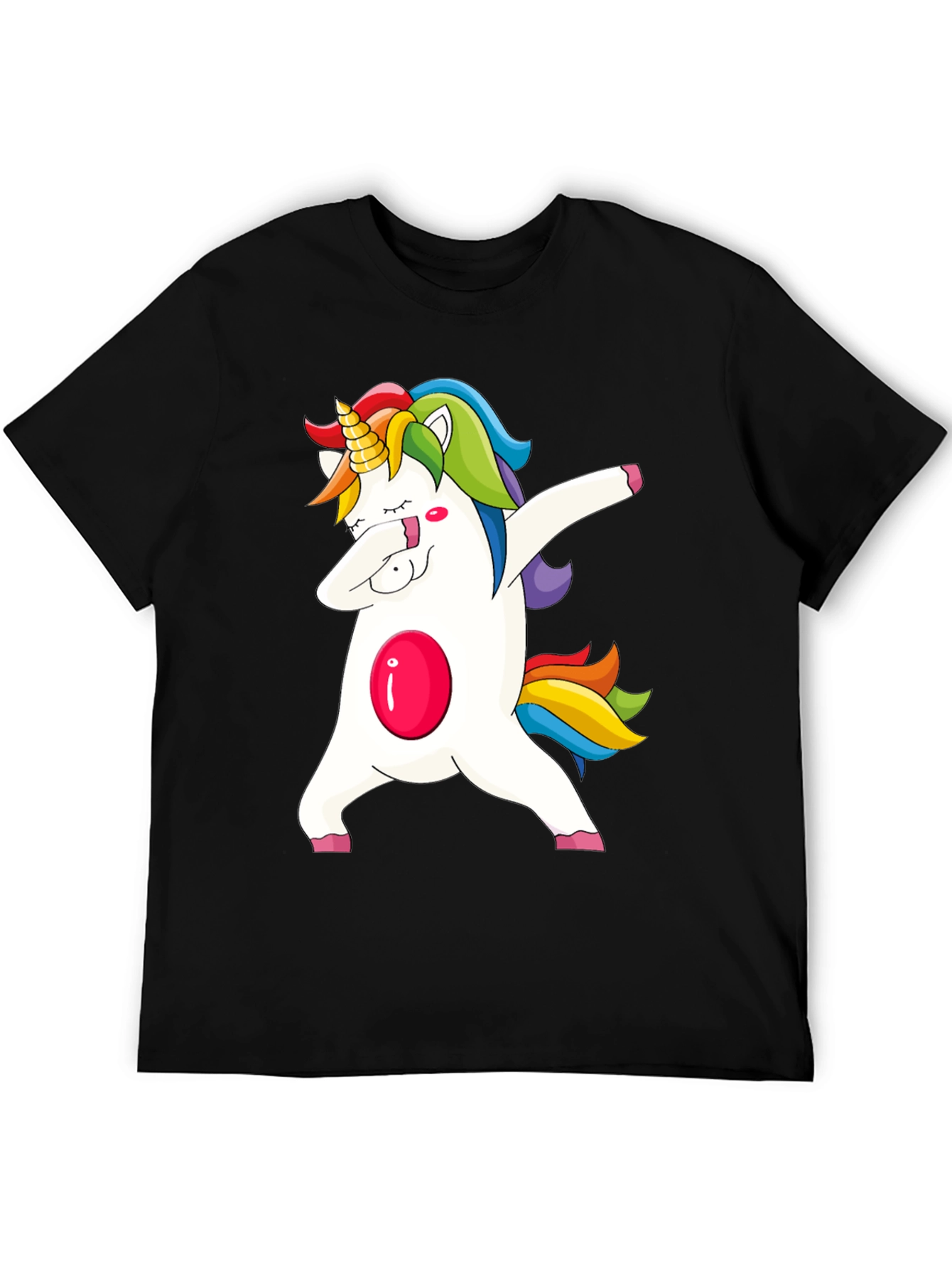 Dabbing Unicorn Graphic Tee - Black