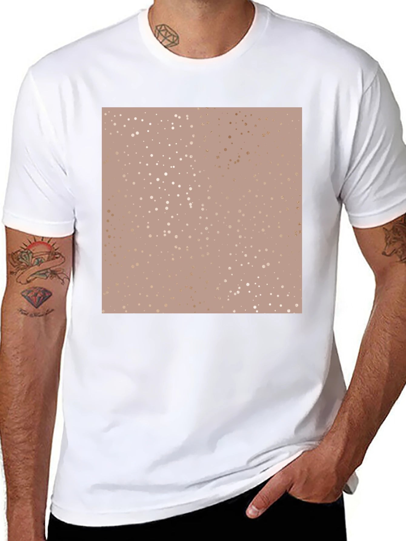 Stylish Black T-Shirt with Abstract Dot Pattern